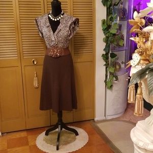 Due Per Due Midi Skirt (Brown)
